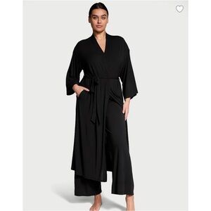 NWT - Victoria's Secret Black Robe and Pants Set